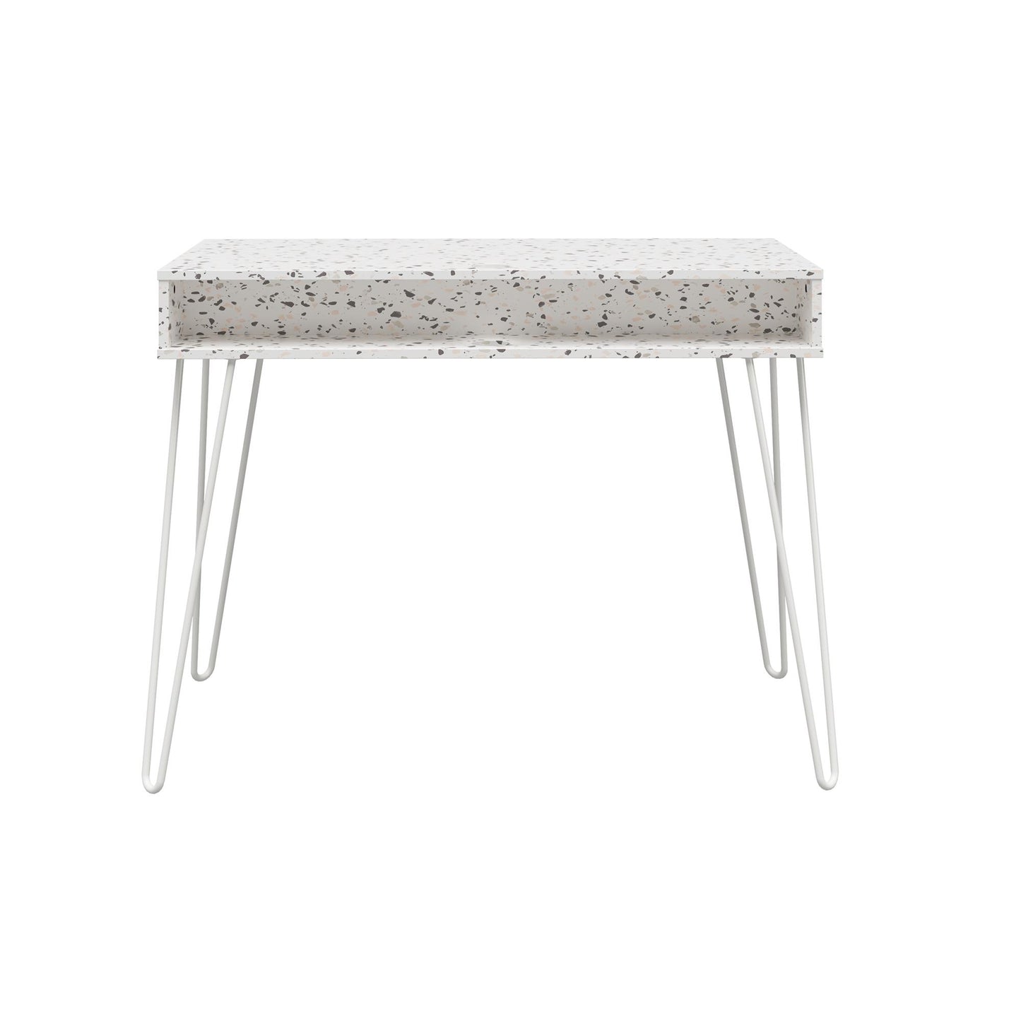 Athena Computer Desk with Storage - Terrazzo