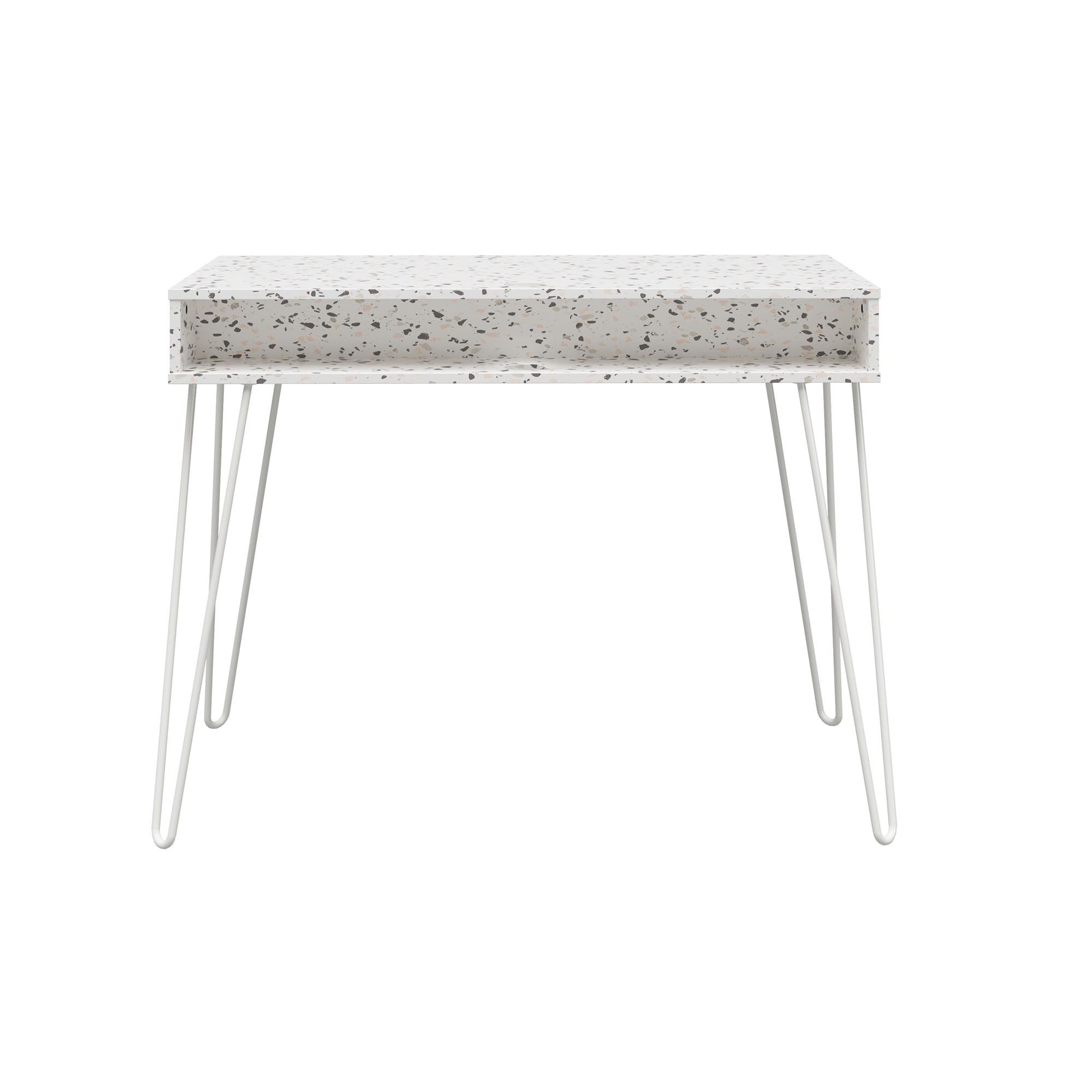 Athena Computer Desk with Storage - Terrazzo