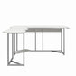 Quest Gaming Reversible L Desk with CPU Stand and Wire Management System - White