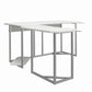 Quest Gaming Reversible L Desk with CPU Stand and Wire Management System - White