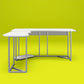 Quest Gaming Reversible L Desk with CPU Stand and Wire Management System - White