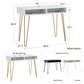 Athena Computer Desk with Storage - White marble