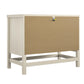 Lennon 2 Drawer Wide Nightstand with Faux Rattan - Ivory Oak