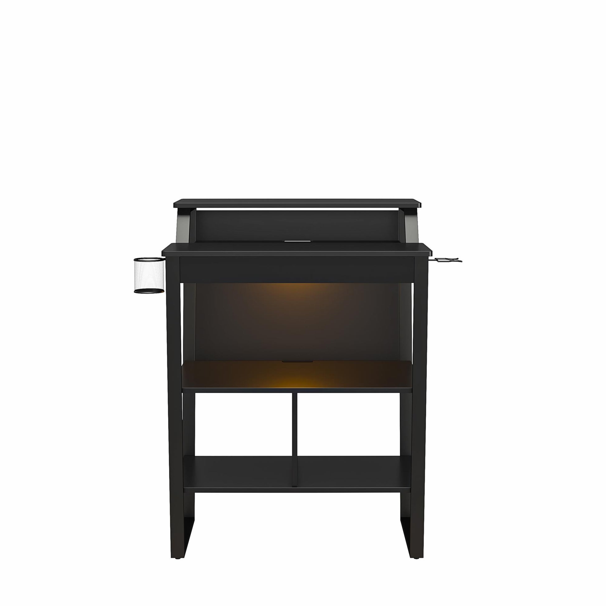 Genesis Standing Gaming Desk or Arcade Stand with LED Lights - Black