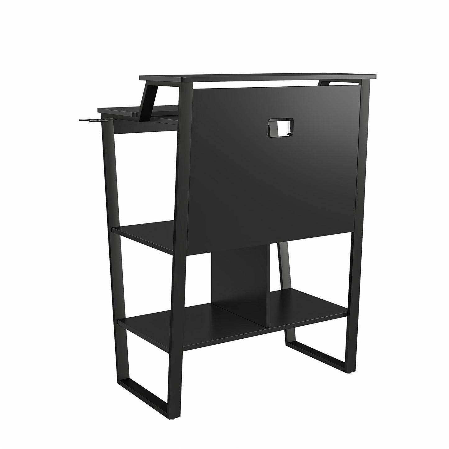 Genesis Standing Gaming Desk or Arcade Stand with LED Lights - Black