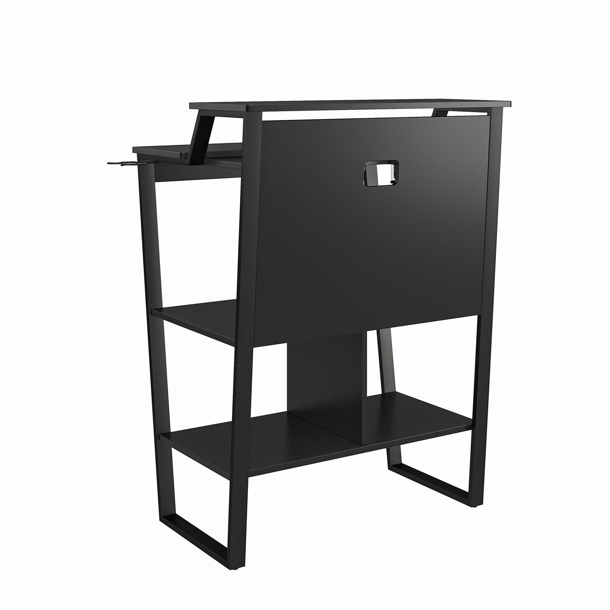 Genesis Standing Gaming Desk or Arcade Stand with LED Lights - Black