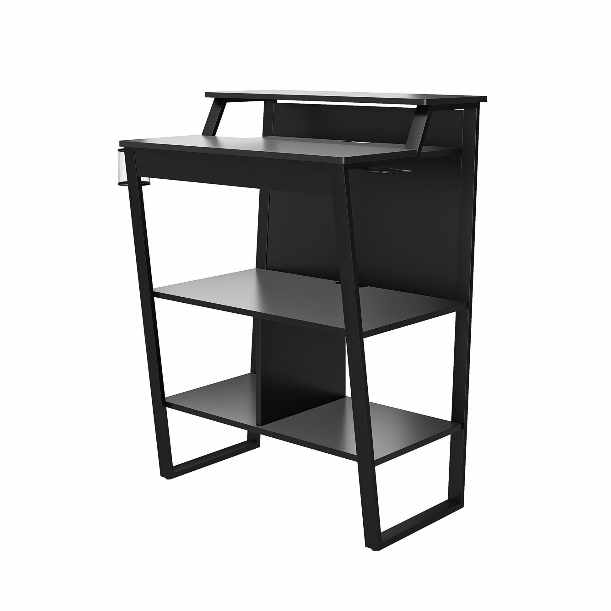 Genesis Standing Gaming Desk or Arcade Stand with LED Lights - Black