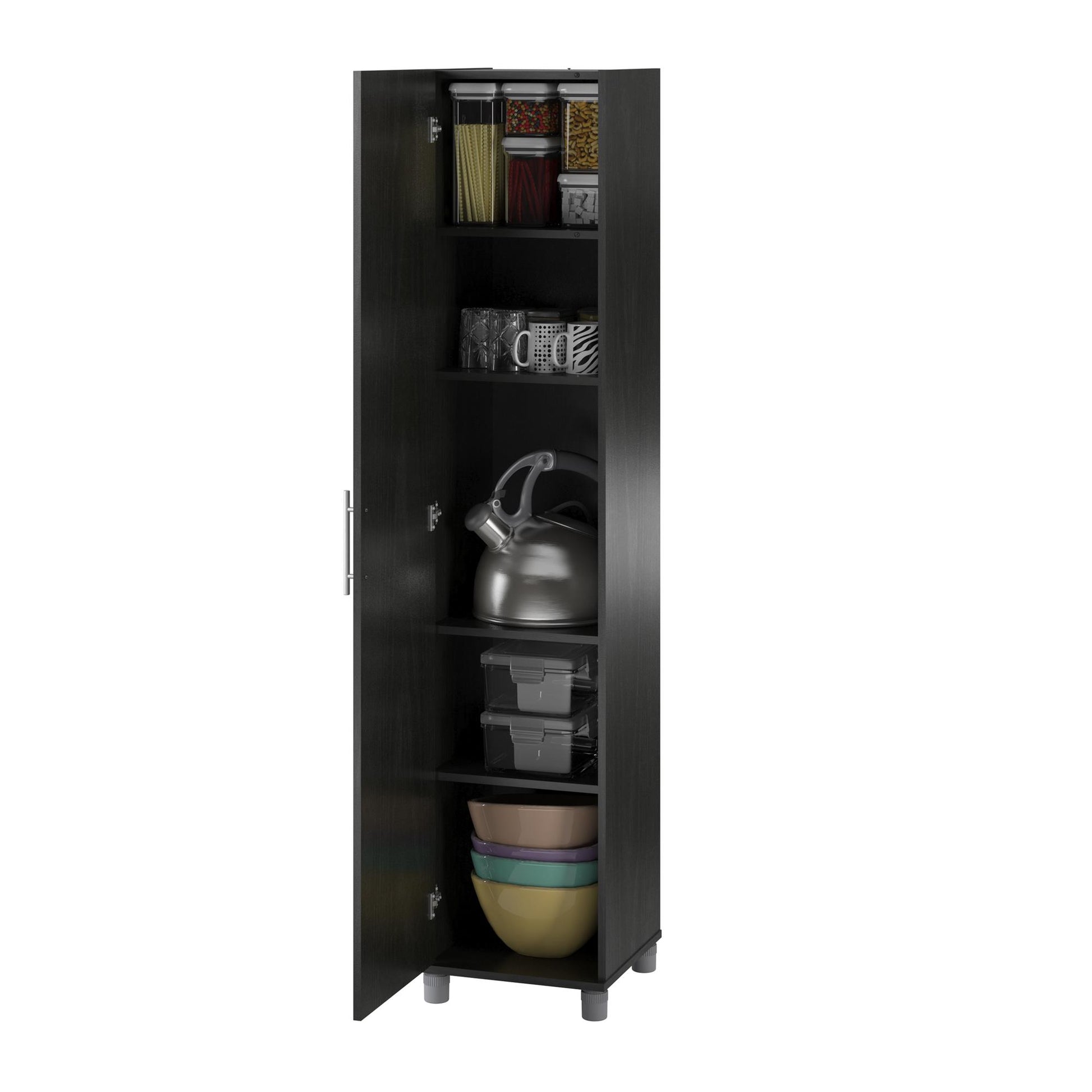 Camberly 16" Utility Storage Cabinet, Black Oak - Black Oak