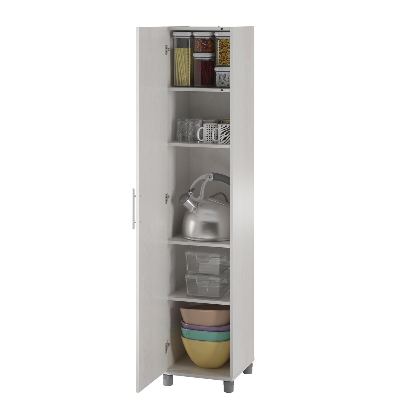 Camberly 16" Utility Storage Cabinet, Ivory Oak - Ivory Oak