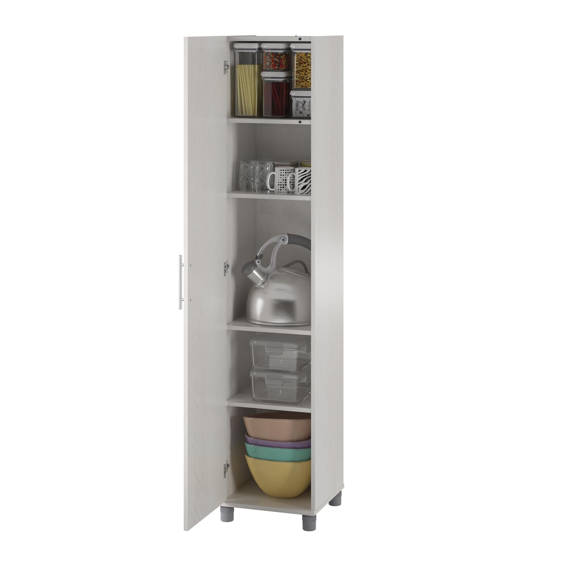 Camberly 16" Utility Storage Cabinet, Ivory Oak - Ivory Oak