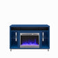 Lumina Fireplace TV Stand for TVs up to 48 Inch with 7 Color LED Lights - Navy - 46”-50”