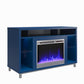 Lumina Fireplace TV Stand for TVs up to 48 Inch with 7 Color LED Lights - Navy - 46”-50”