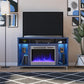 Lumina Fireplace TV Stand for TVs up to 48 Inch with 7 Color LED Lights - Navy - 46”-50”