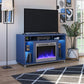 Lumina Fireplace TV Stand for TVs up to 48 Inch with 7 Color LED Lights - Graphite Grey - 46”-50”