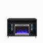 Lumina Fireplace TV Stand for TVs up to 48 Inch with 7 Color LED Lights - Black Oak - 46”-50”