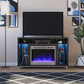 Lumina Fireplace TV Stand for TVs up to 48 Inch with 7 Color LED Lights - Black Oak - 46”-50”