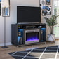 Lumina Fireplace TV Stand for TVs up to 48 Inch with 7 Color LED Lights - Black Oak - 46”-50”