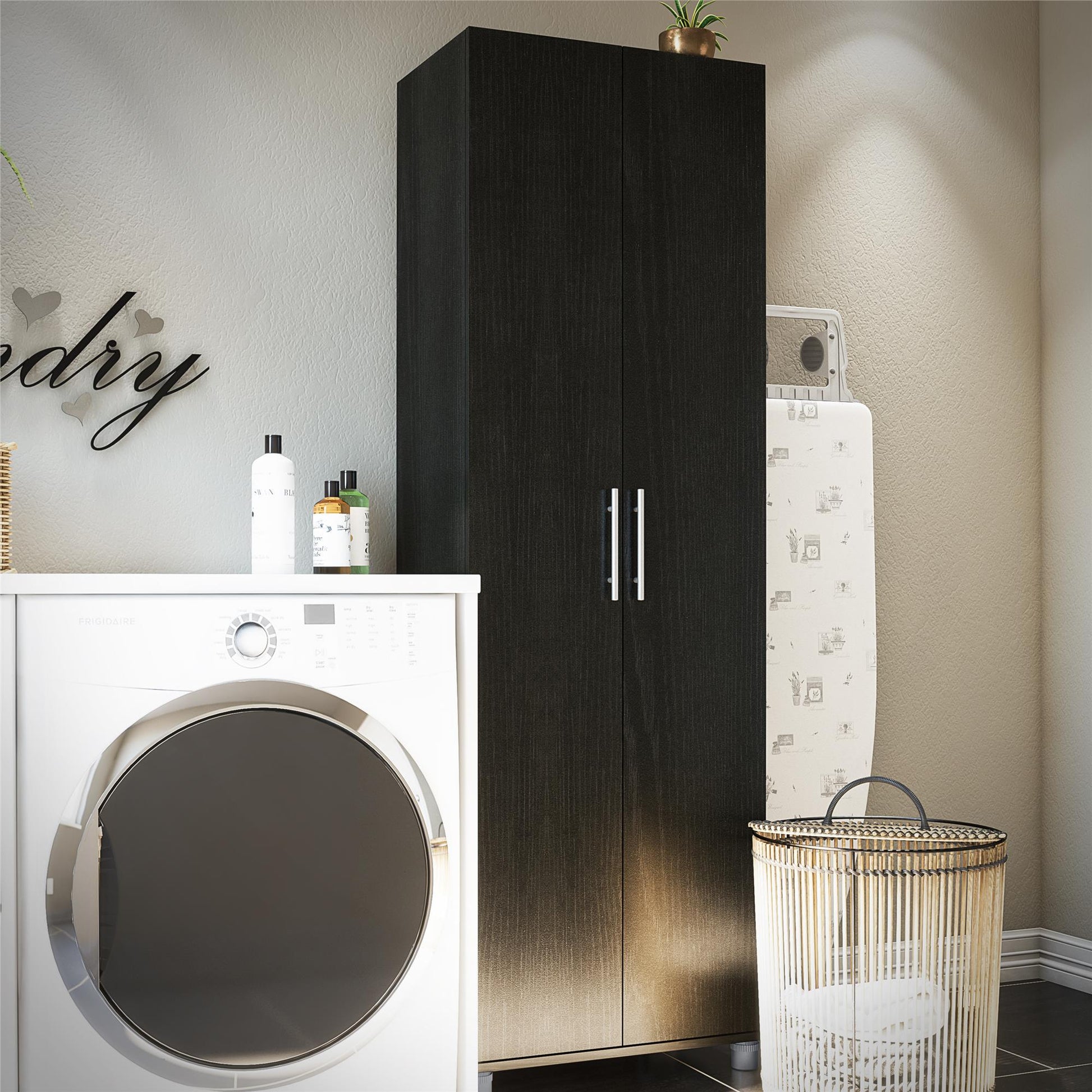 Camberly 24" Utility Storage Cabinet, Black Oak - Black Oak