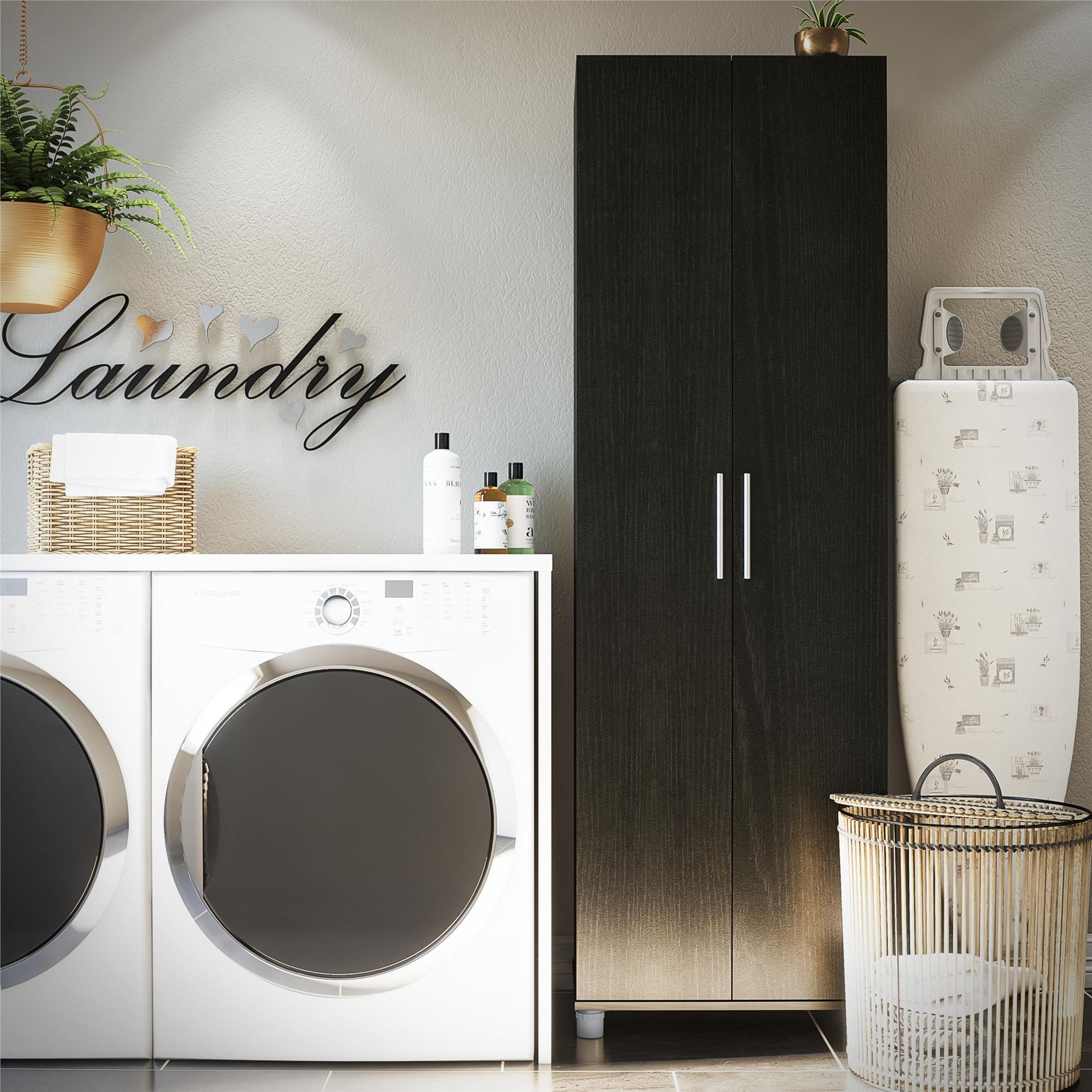 Camberly 24" Utility Storage Cabinet, Black Oak - Black Oak