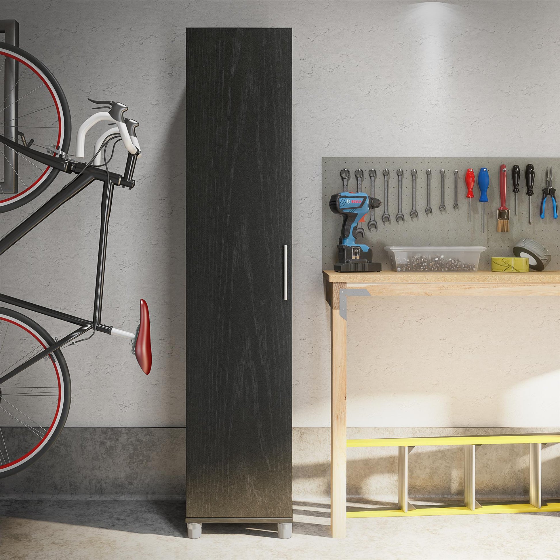 Camberly 16" Utility Storage Cabinet, Black Oak - Black Oak