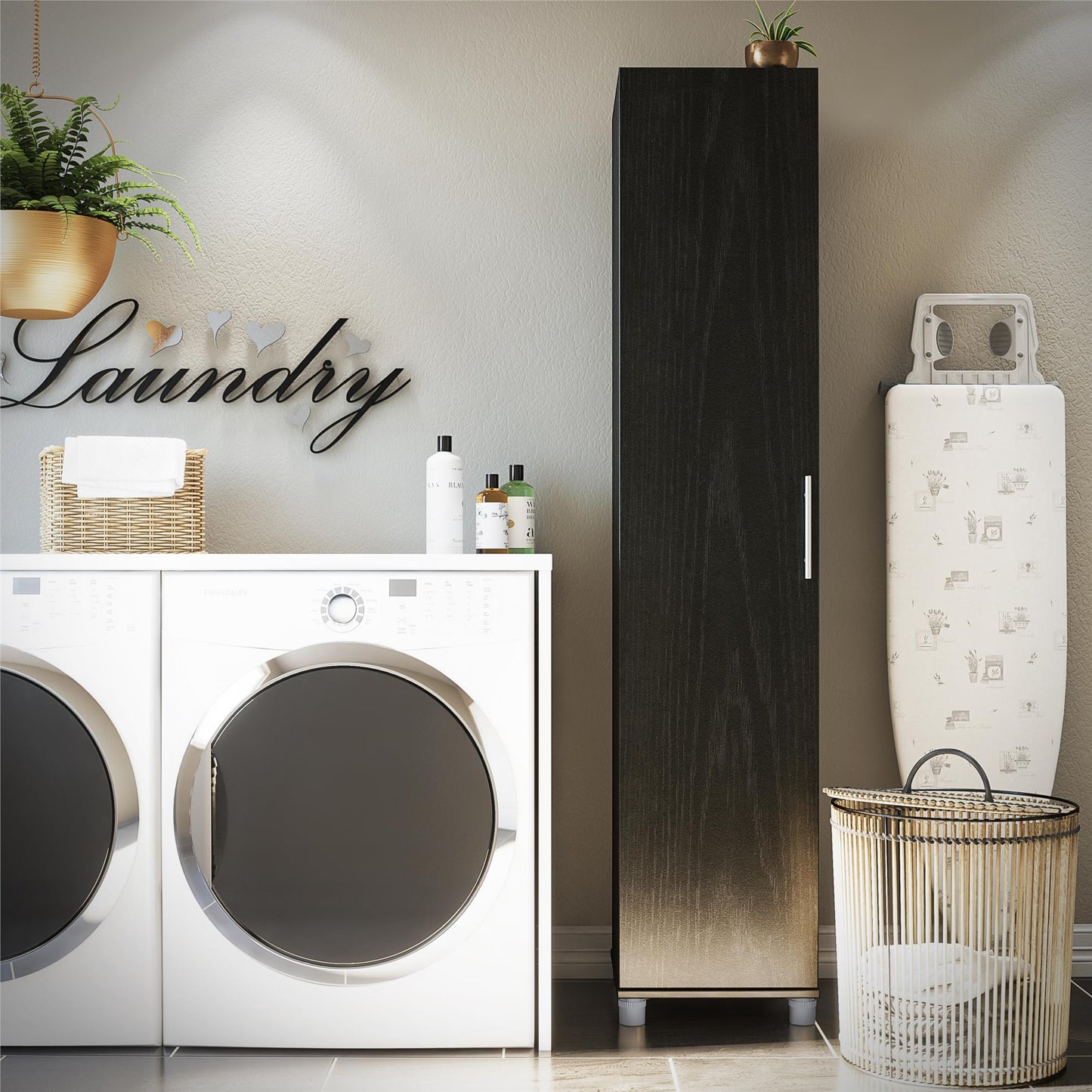 Camberly 16" Utility Storage Cabinet, Black Oak - Black Oak