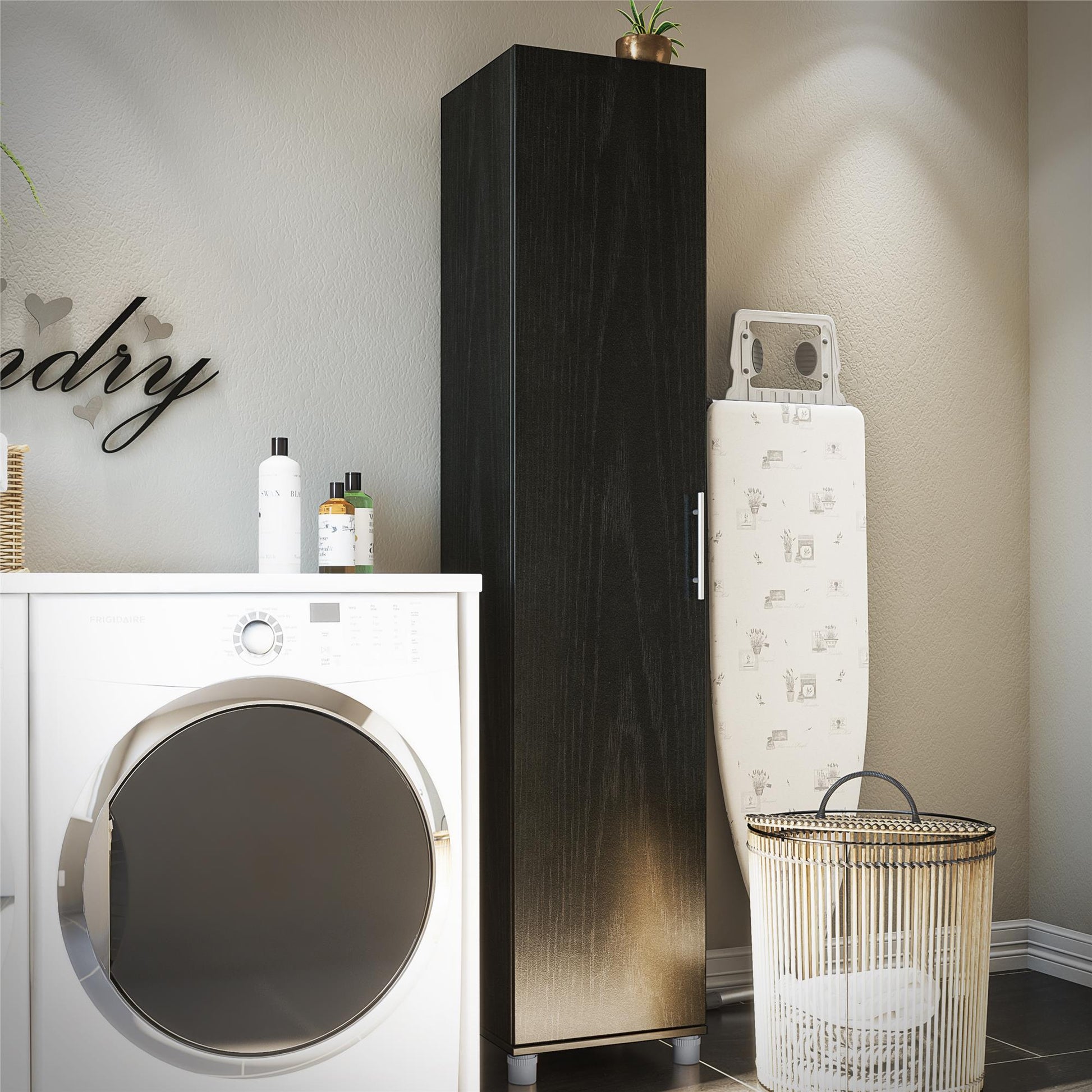 Camberly 16" Utility Storage Cabinet, Black Oak - Black Oak