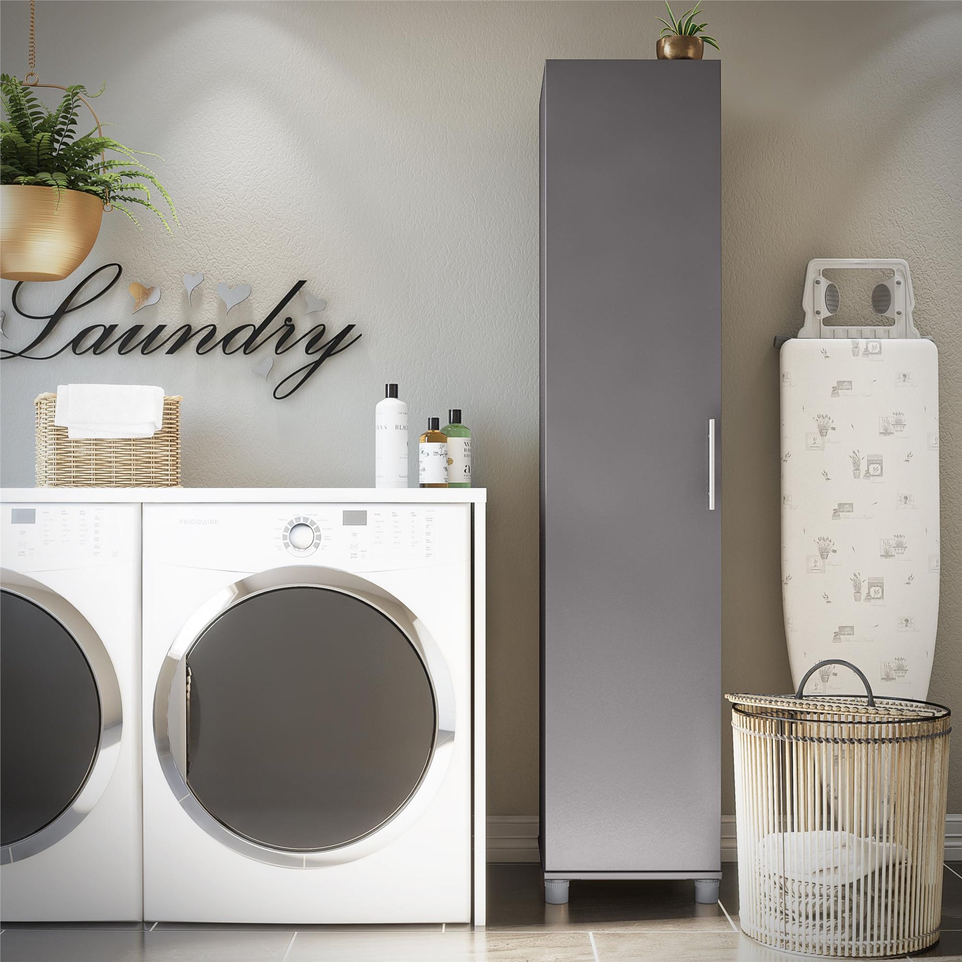 Camberly 16" Utility Storage Cabinet, Graphite Gray - Graphite Grey