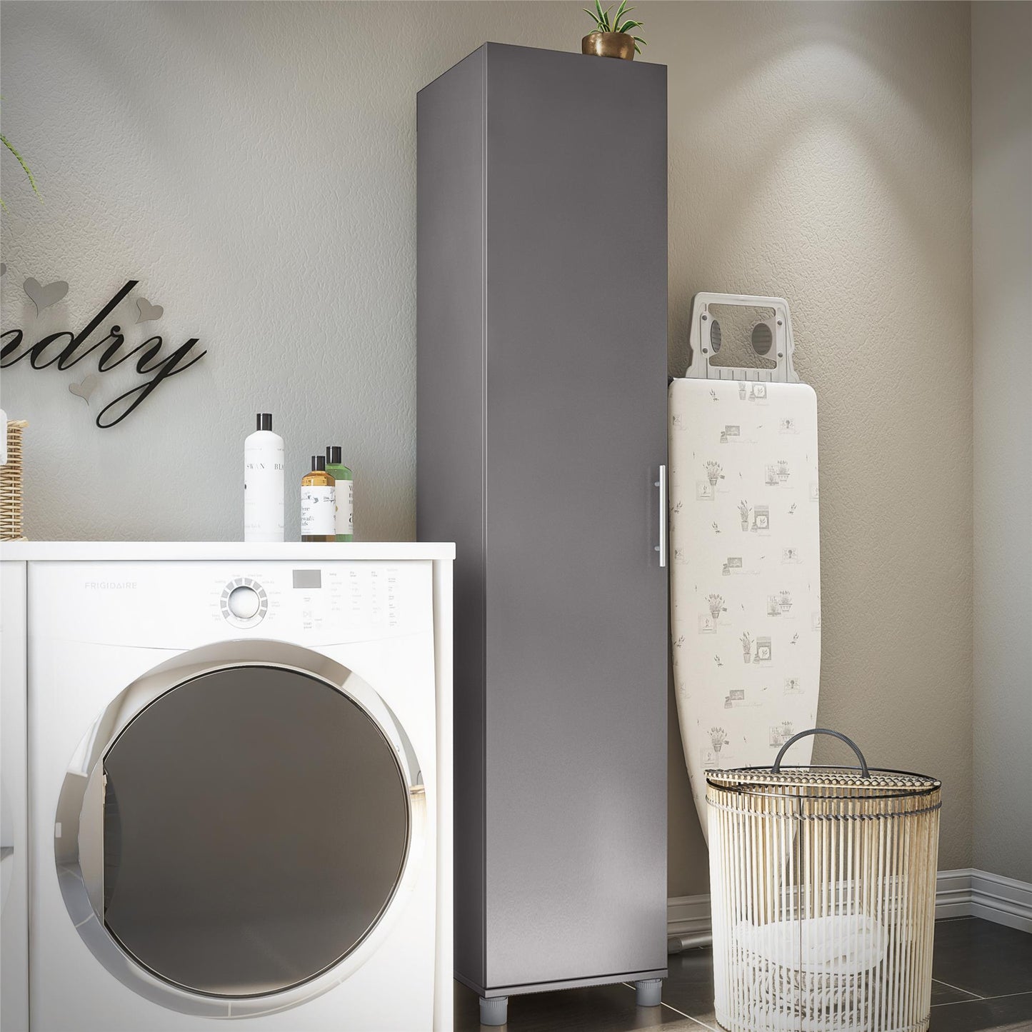 Camberly 16" Utility Storage Cabinet, Graphite Gray - Graphite Grey