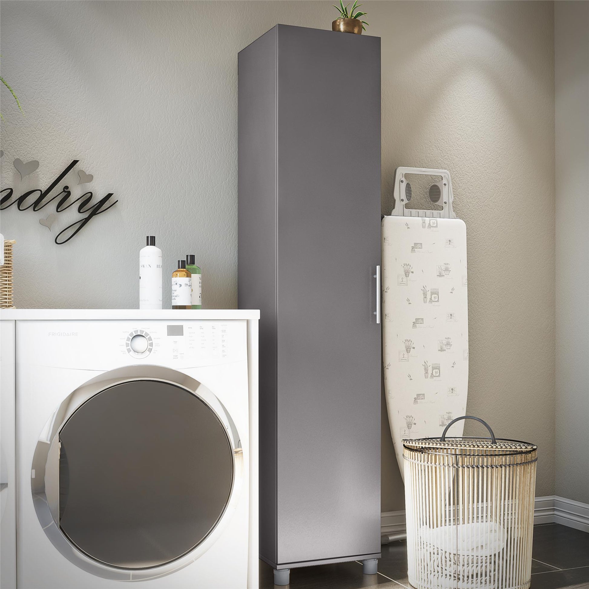Camberly 16" Utility Storage Cabinet, Graphite Gray - Graphite Grey