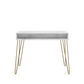 Athena Computer Desk with Storage - White marble