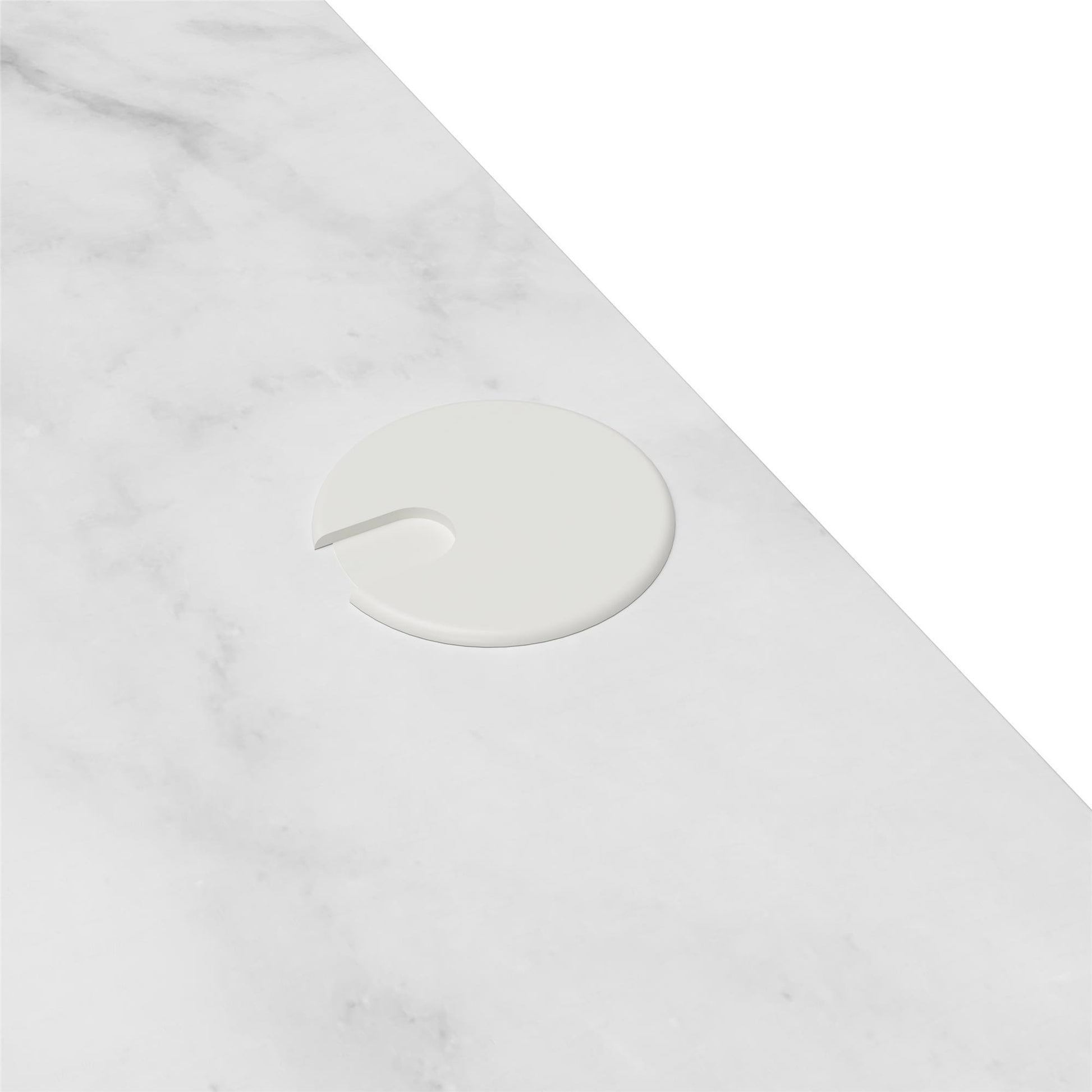 Athena Computer Desk with Storage - White marble