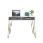Athena Computer Desk with Storage - White marble
