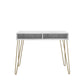 Athena Computer Desk with Storage - White marble