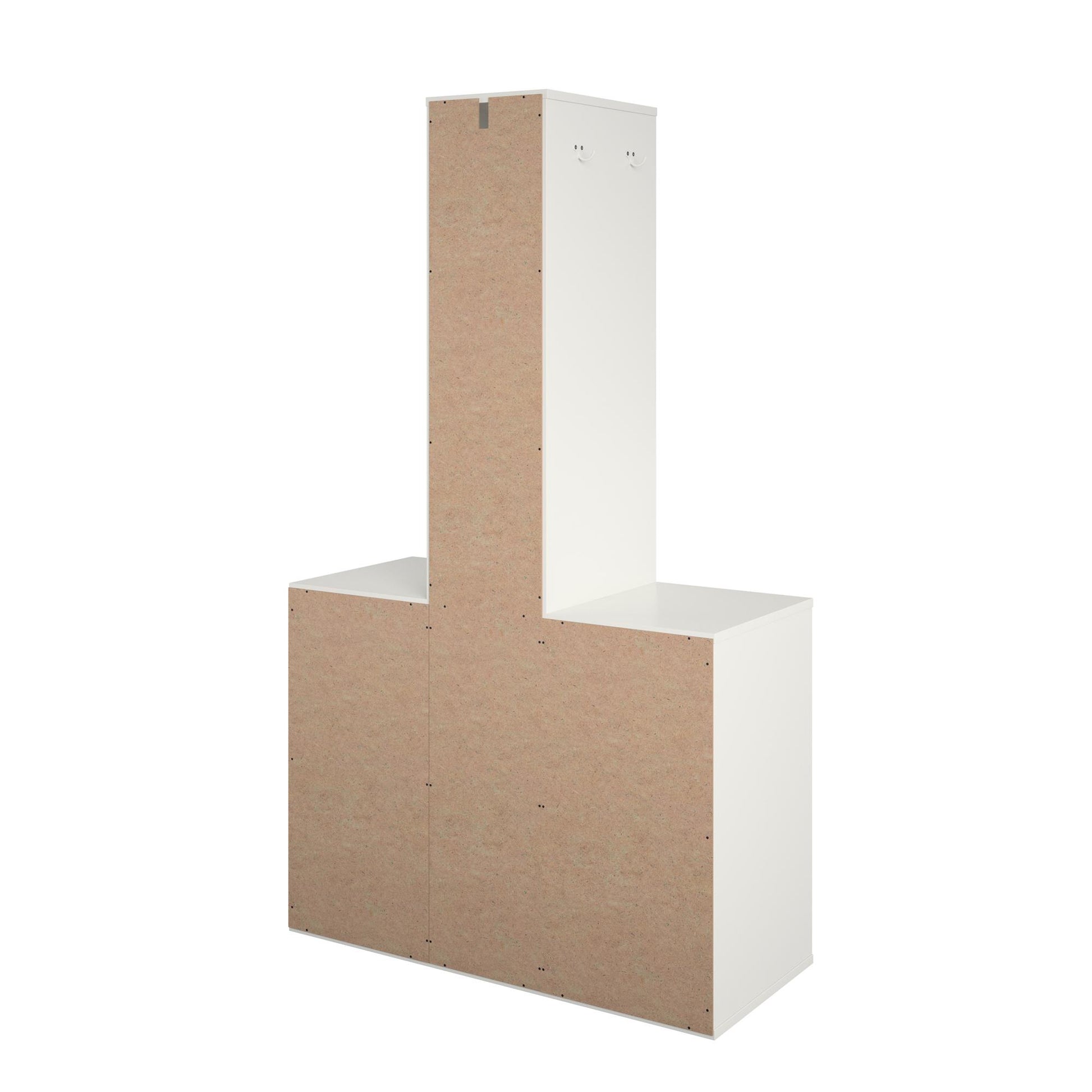 Jocelyn Kids Coat Rack with 9 Cube Storage and 4 Metal Hooks - White