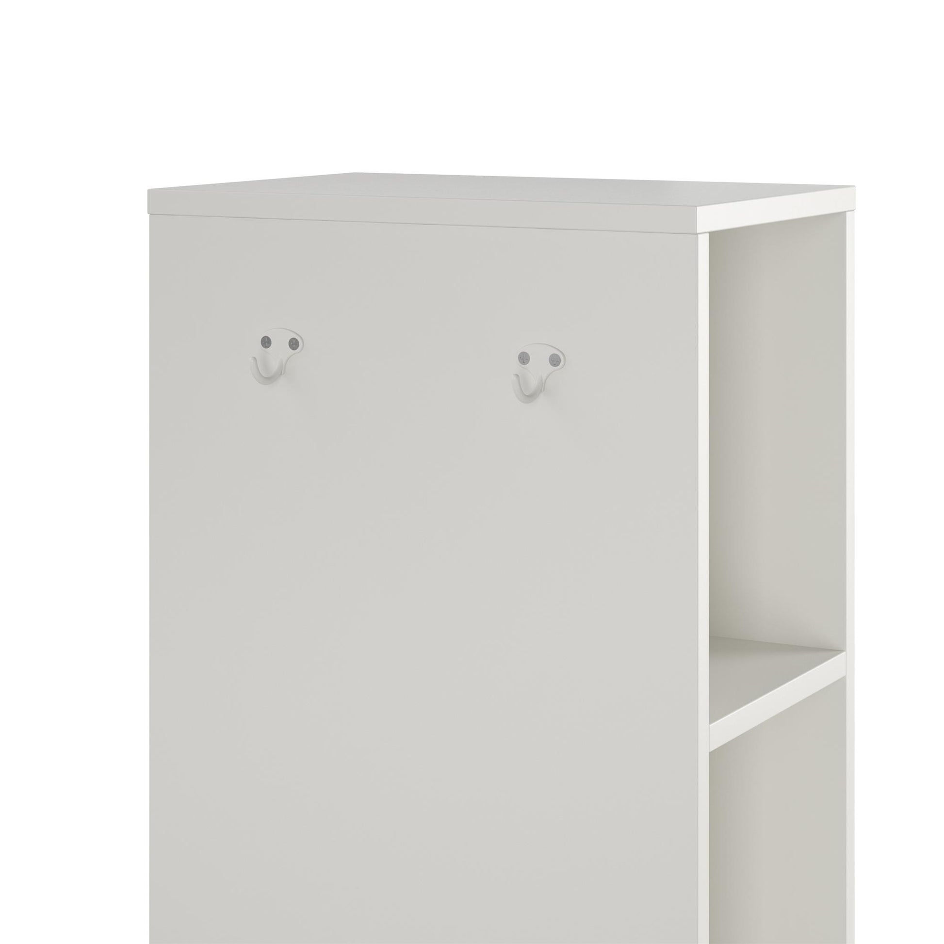 Jocelyn Kids Coat Rack with 9 Cube Storage and 4 Metal Hooks - White