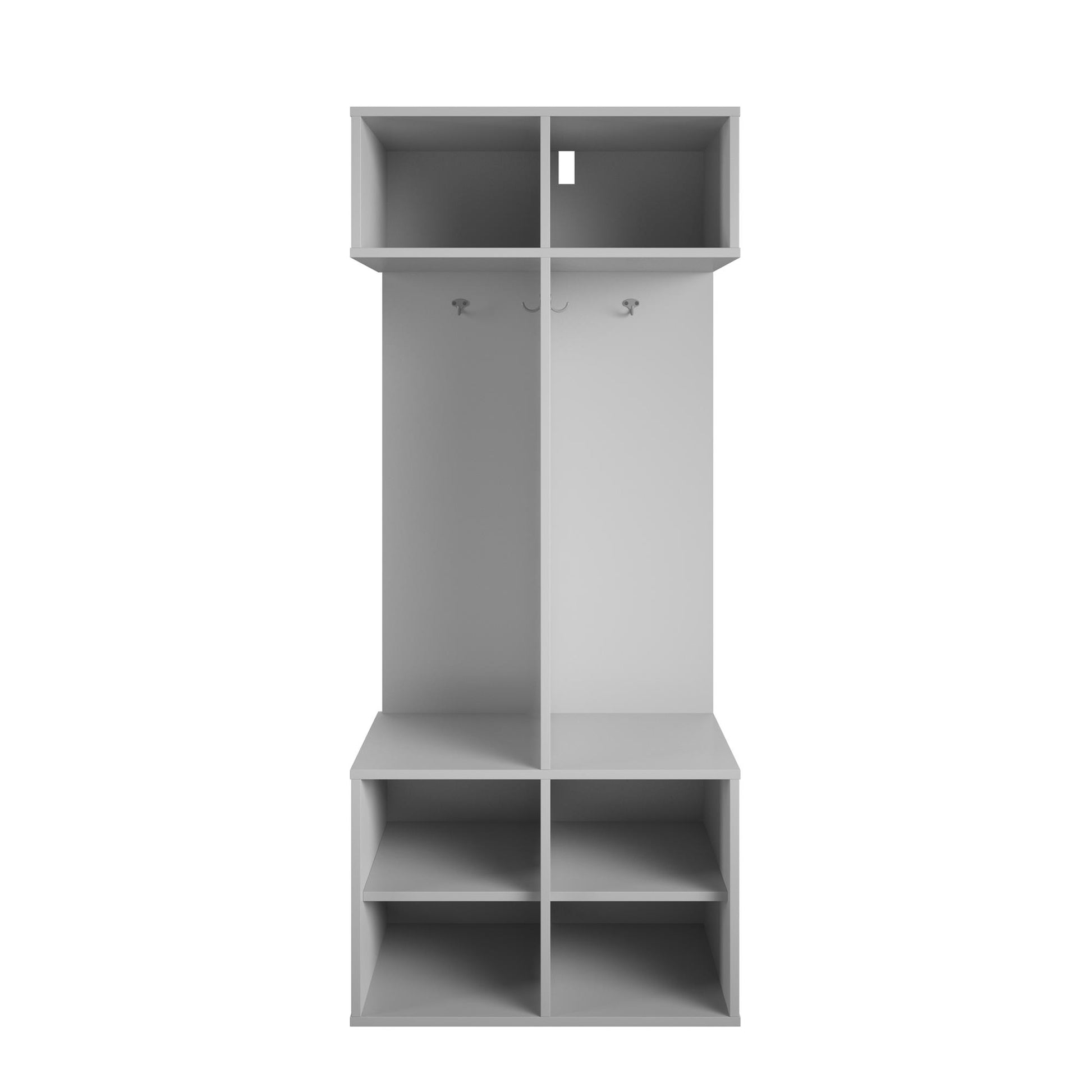 Jocelyn Kids Coat Rack with 6 Cube Storage and 4 Metal Hooks - Dove Gray