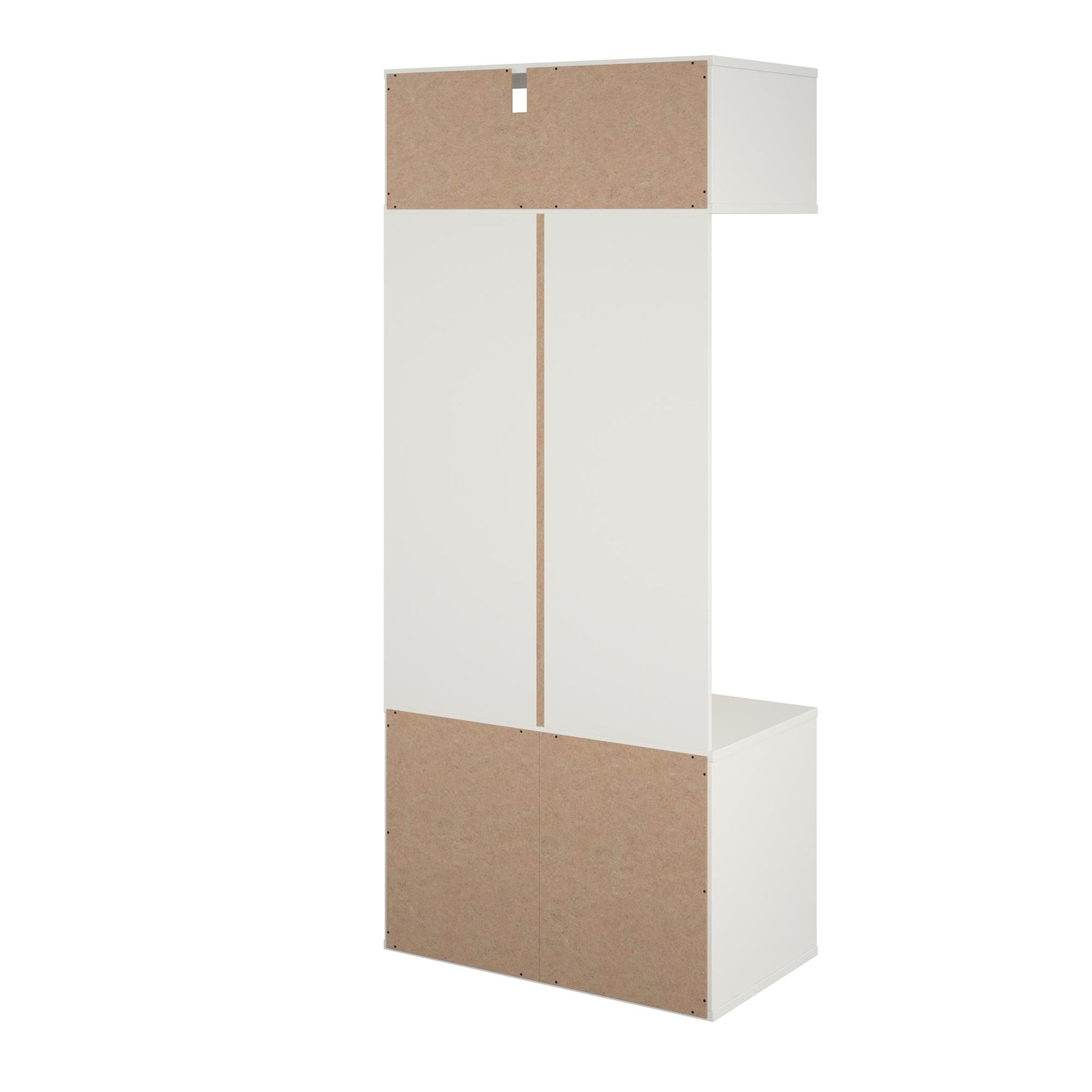 Jocelyn Kids Coat Rack with 6 Cube Storage and 4 Metal Hooks - White