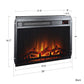 Electric Fireplace Insert with Mesh Front 23 Inch x 14 Inch - Black