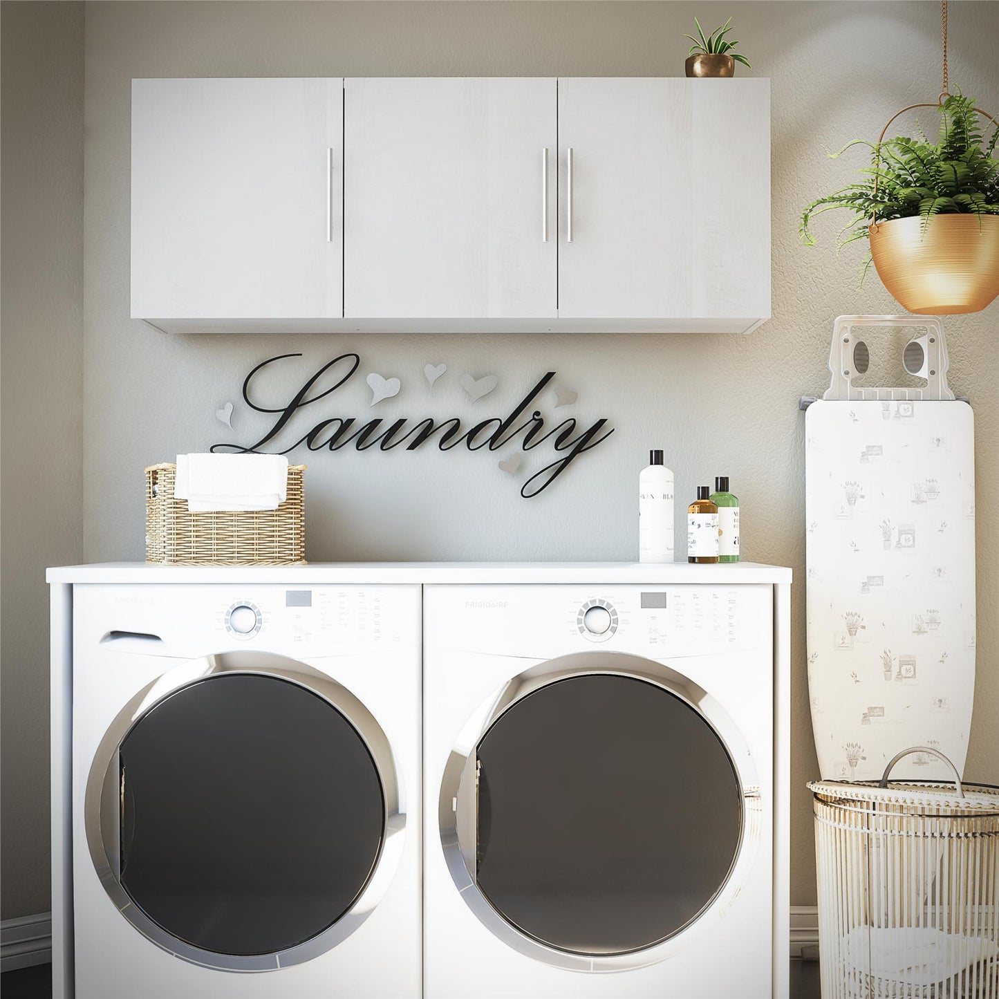 Camberly 54" Wall Cabinet, Ivory Oak - Ivory Oak