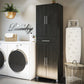 Camberly 4 Door/1 Drawer Storage Cabinet, Black Oak - Black Oak
