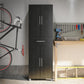 Camberly 4 Door/1 Drawer Storage Cabinet, Black Oak - Black Oak