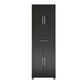 Camberly 4 Door/1 Drawer Storage Cabinet, Black Oak - Black Oak