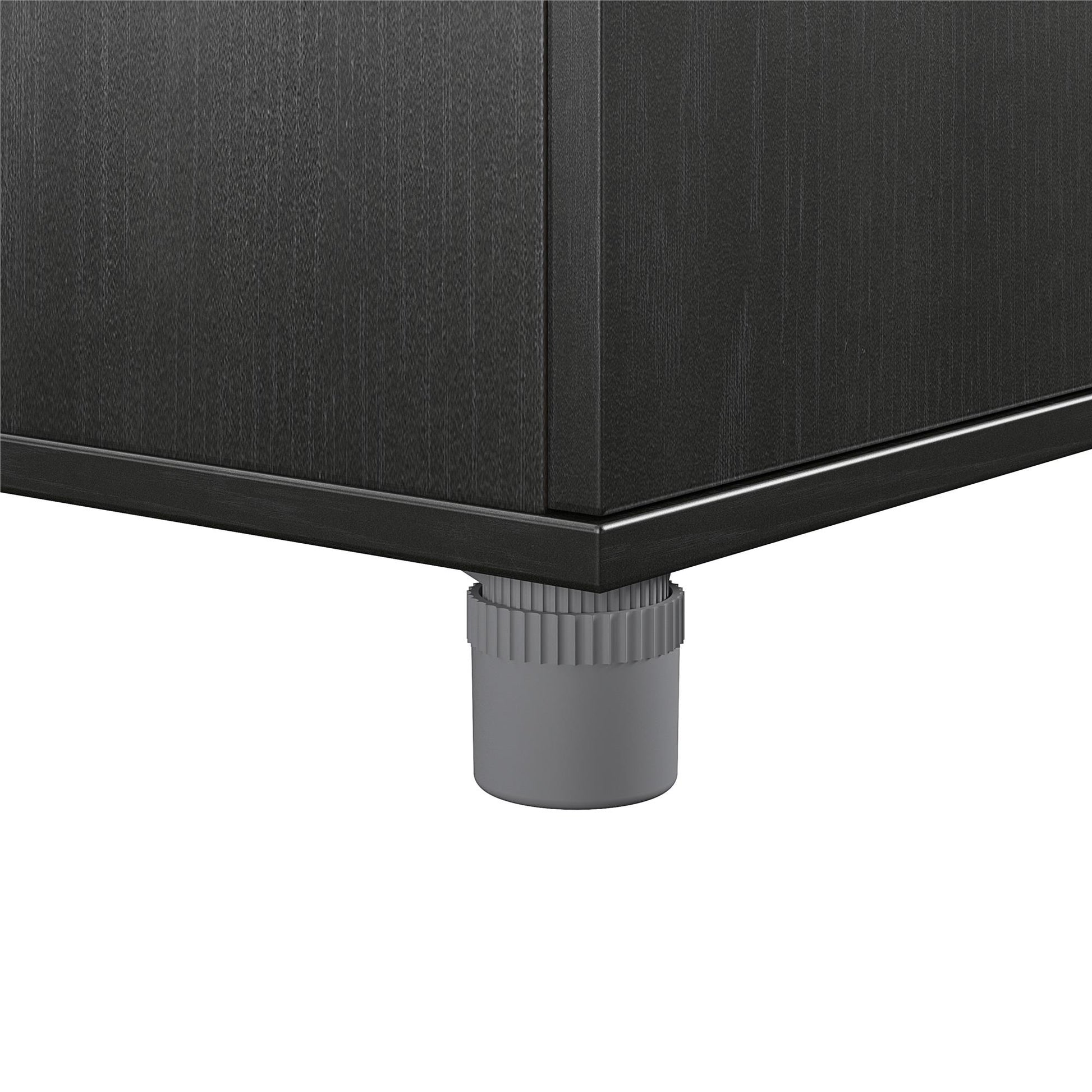 Camberly 4 Door/1 Drawer Storage Cabinet, Black Oak - Black Oak