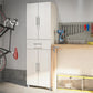 Camberly 4 Door/1 Drawer Storage Cabinet, Ivory Oak - Ivory Oak