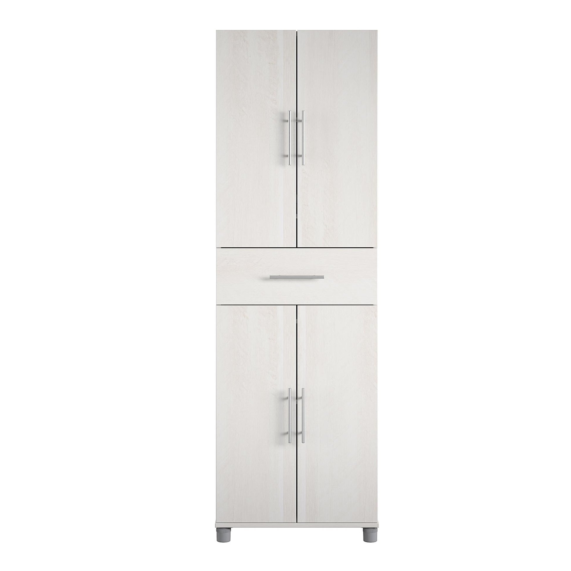 Camberly 4 Door/1 Drawer Storage Cabinet, Ivory Oak - Ivory Oak