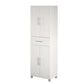 Camberly 4 Door/1 Drawer Storage Cabinet, Ivory Oak - Ivory Oak