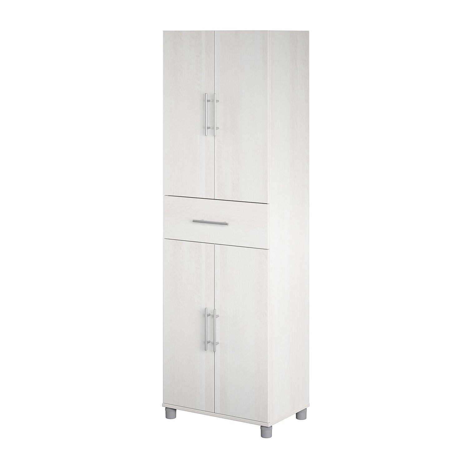Camberly 4 Door/1 Drawer Storage Cabinet, Ivory Oak - Ivory Oak