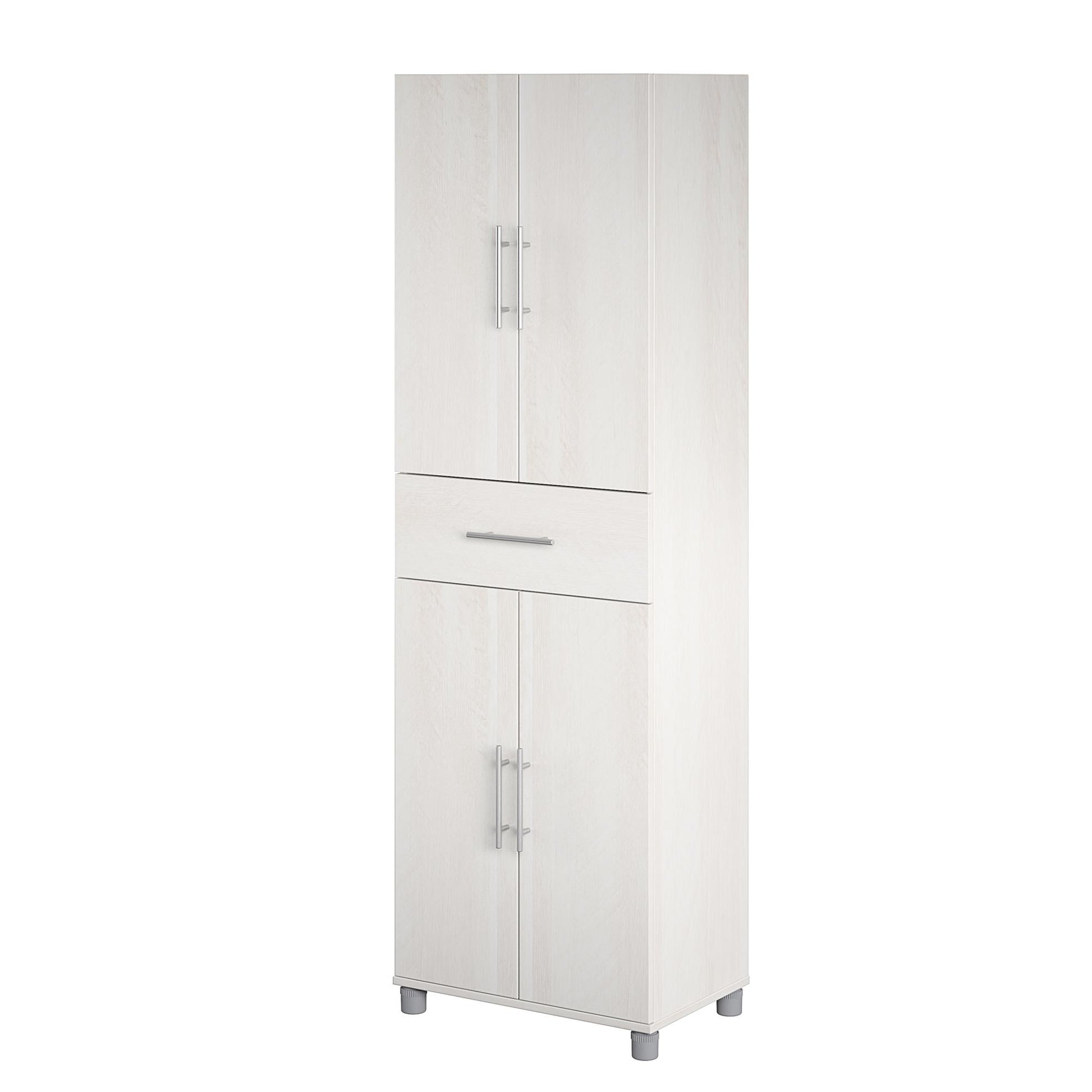 Camberly 4 Door/1 Drawer Storage Cabinet, Ivory Oak - Ivory Oak