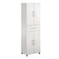 Camberly 4 Door/1 Drawer Storage Cabinet, Ivory Oak - Ivory Oak