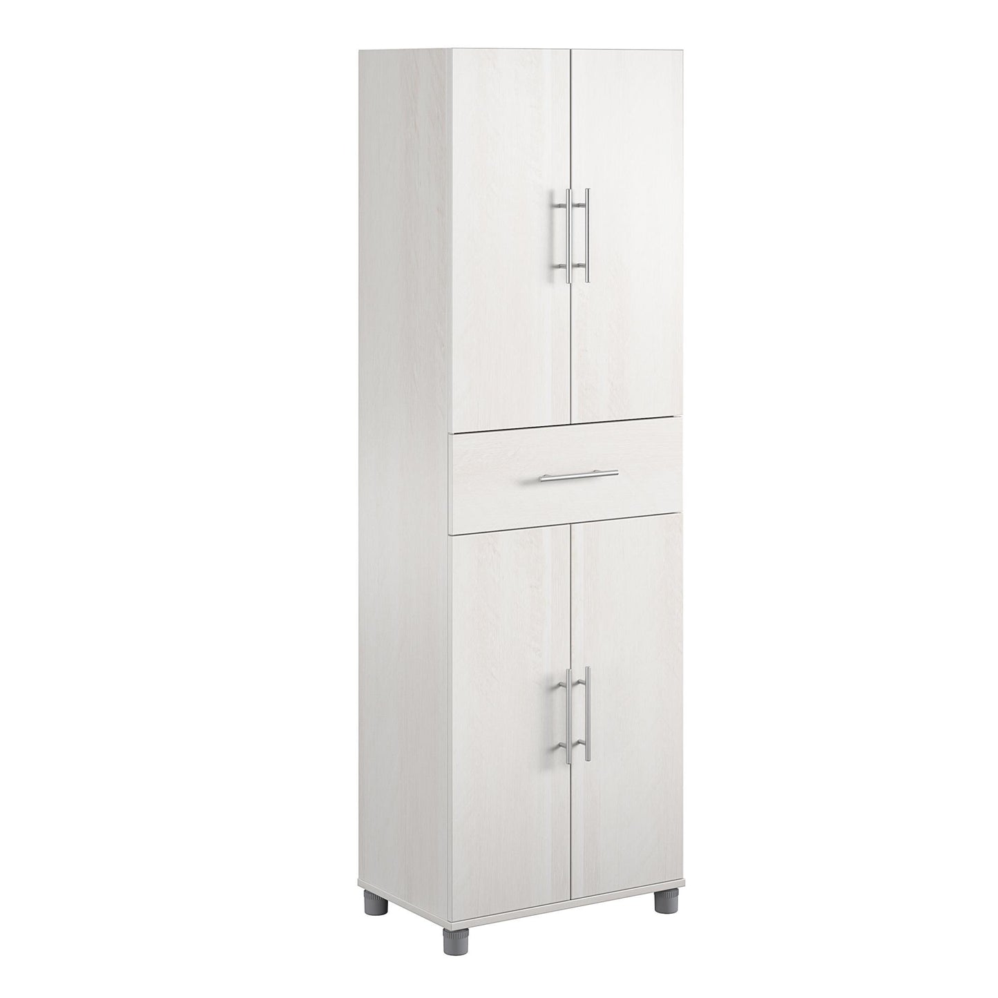 Camberly 4 Door/1 Drawer Storage Cabinet, Ivory Oak - Ivory Oak